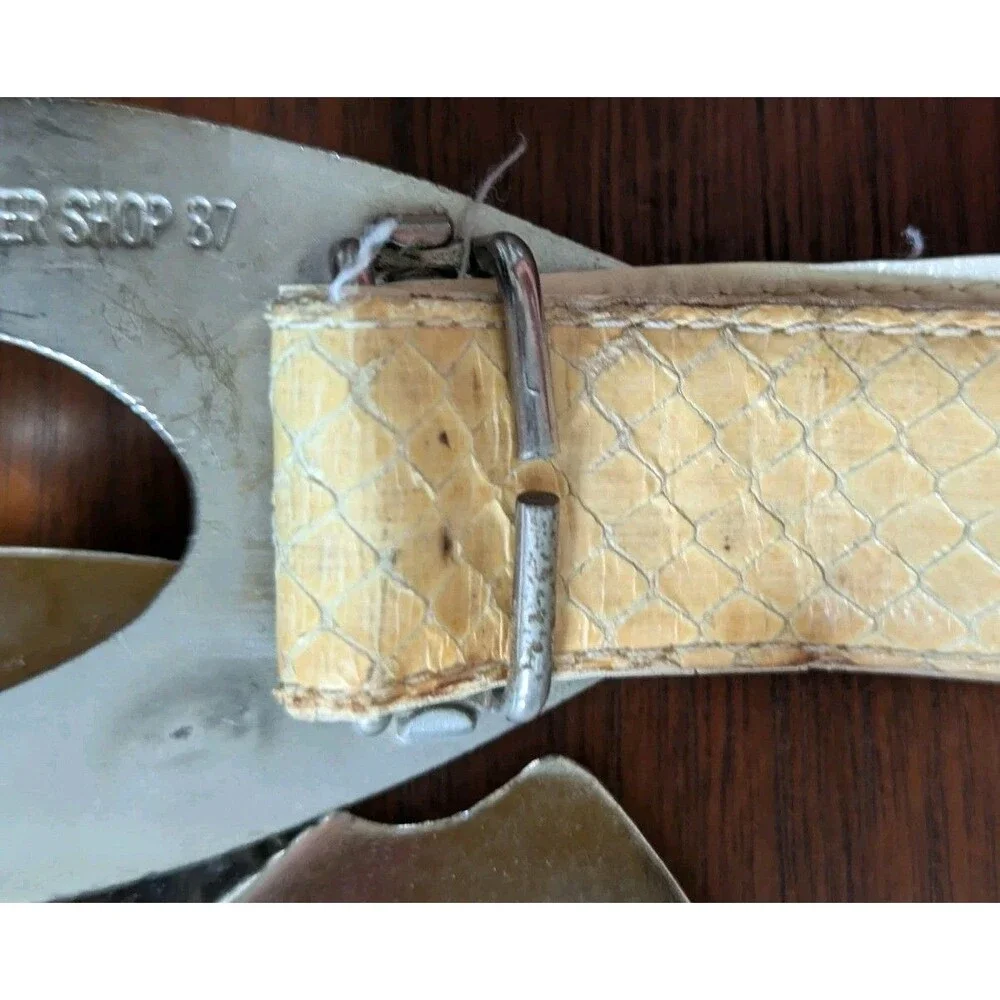 Vtg Arrowhead Spearhead Art Deco Chrome Belt Buckle 1